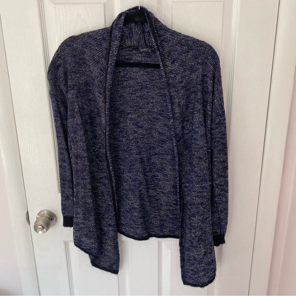Eileen Fisher Blue Open Front Sweater Size Medium